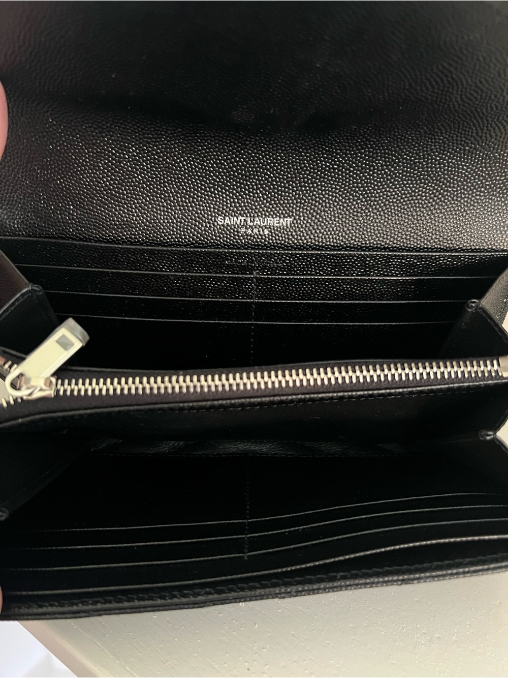 Saint Laurent Black Monogram Matelasse Leather Flip Wallet with YSL Logo - Picture 6 of 10